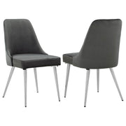 Silla de comedor tapizada Cabianca gris (juego de 2)