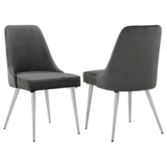 Silla de comedor tapizada Cabianca gris (juego de 2)