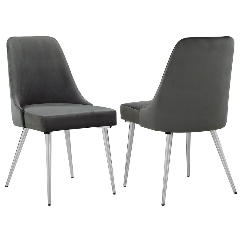 Silla de comedor tapizada Cabianca gris (juego de 2)