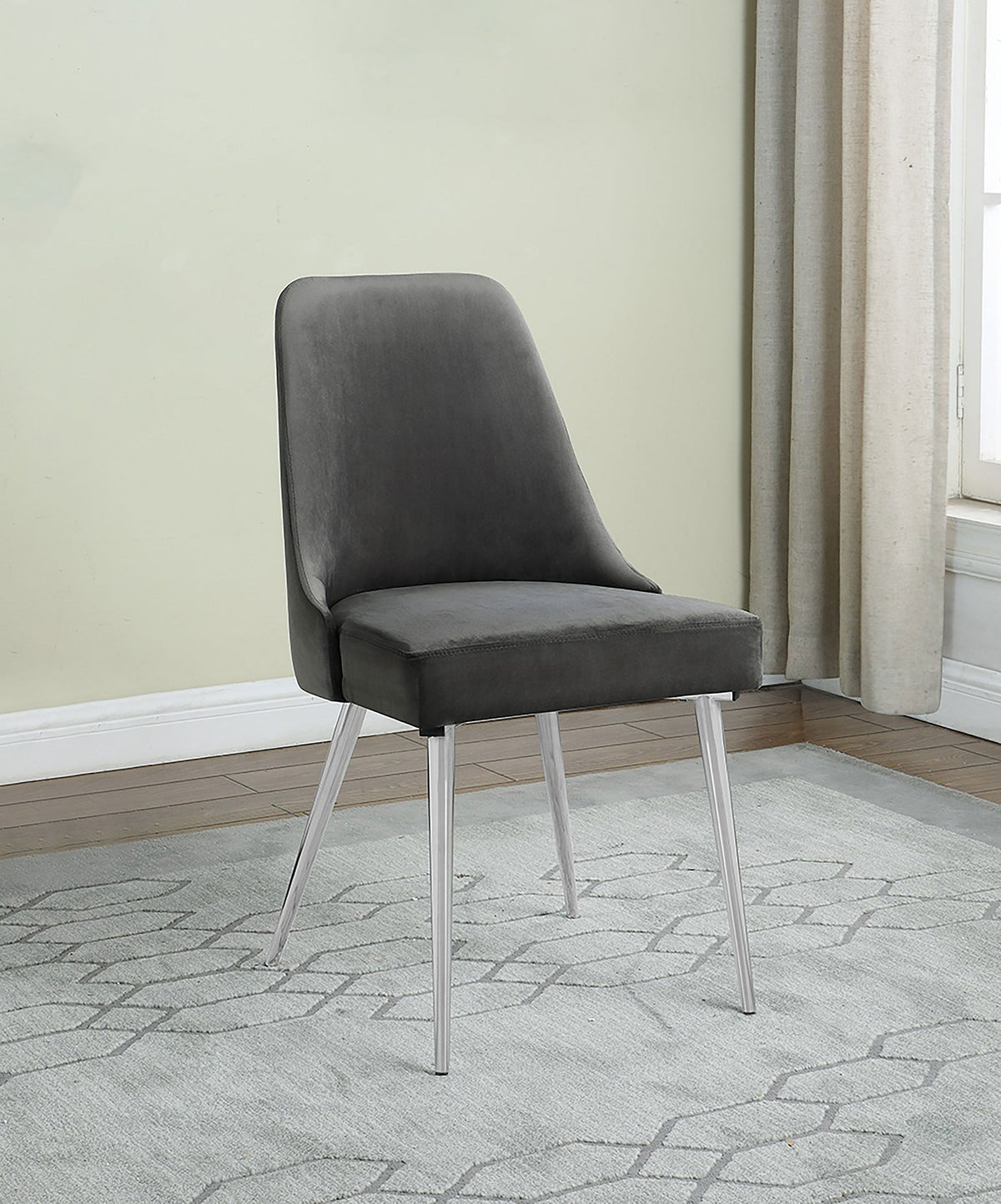 Silla de comedor tapizada Cabianca gris (juego de 2)