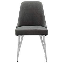 Silla de comedor tapizada Cabianca gris (juego de 2)