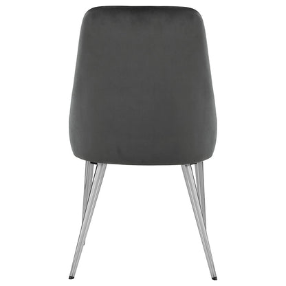 Silla de comedor tapizada Cabianca gris (juego de 2)