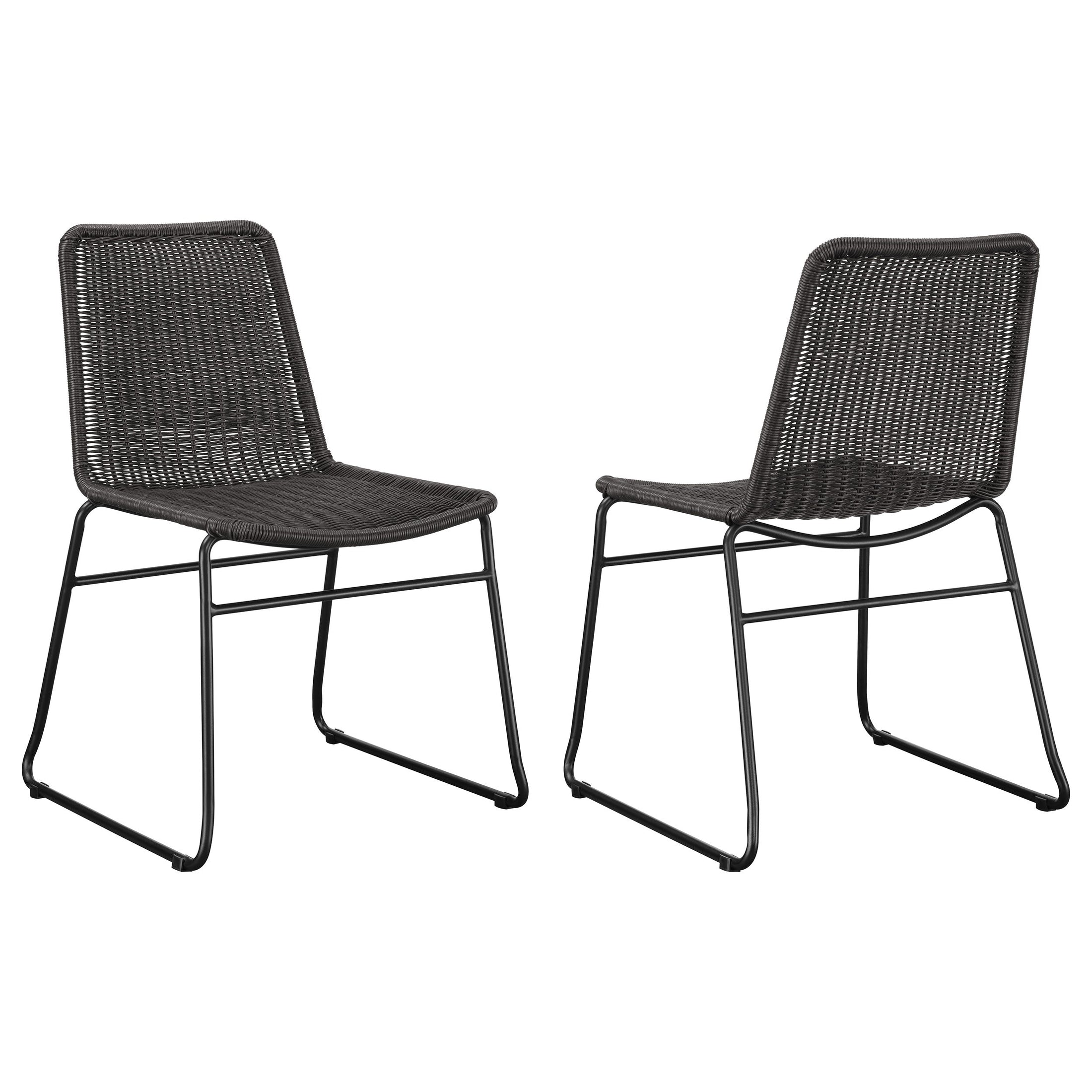Silla de comedor Dacy de metal y ratán sintético marrón (juego de 2)