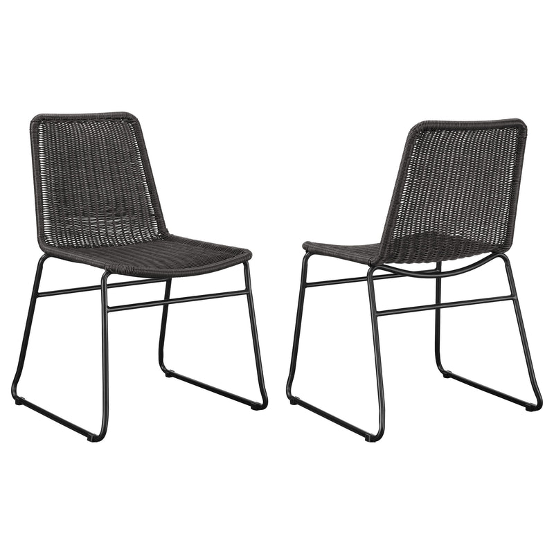 Silla de comedor Dacy de metal y ratán sintético marrón (juego de 2)