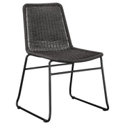 Silla de comedor Dacy de metal y ratán sintético marrón (juego de 2)
