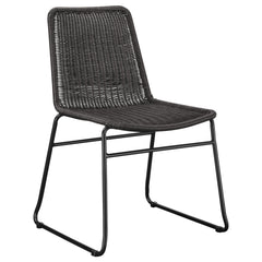 Silla de comedor Dacy de metal y ratán sintético marrón (juego de 2)