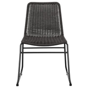 Silla de comedor Dacy de metal y ratán sintético marrón (juego de 2)