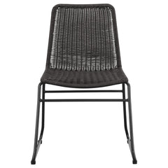 Silla de comedor Dacy de metal y ratán sintético marrón (juego de 2)
