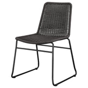 Silla de comedor Dacy de metal y ratán sintético marrón (juego de 2)