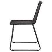 Silla de comedor Dacy de metal y ratán sintético marrón (juego de 2)