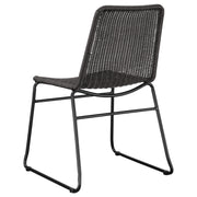 Silla de comedor Dacy de metal y ratán sintético marrón (juego de 2)