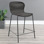 Mckinley Faux Rattan Metal Bar Chair Brown (Set of 2)