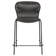 Mckinley Faux Rattan Metal Bar Chair Brown (Set of 2)