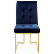 Silla de comedor tapizada en terciopelo Cisco, cromada (juego de 2)