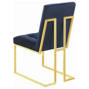 Silla de comedor tapizada en terciopelo Cisco, cromada (juego de 2)