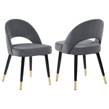 Lindsey Upholstered Dining Side Chair Black (Set of 2)