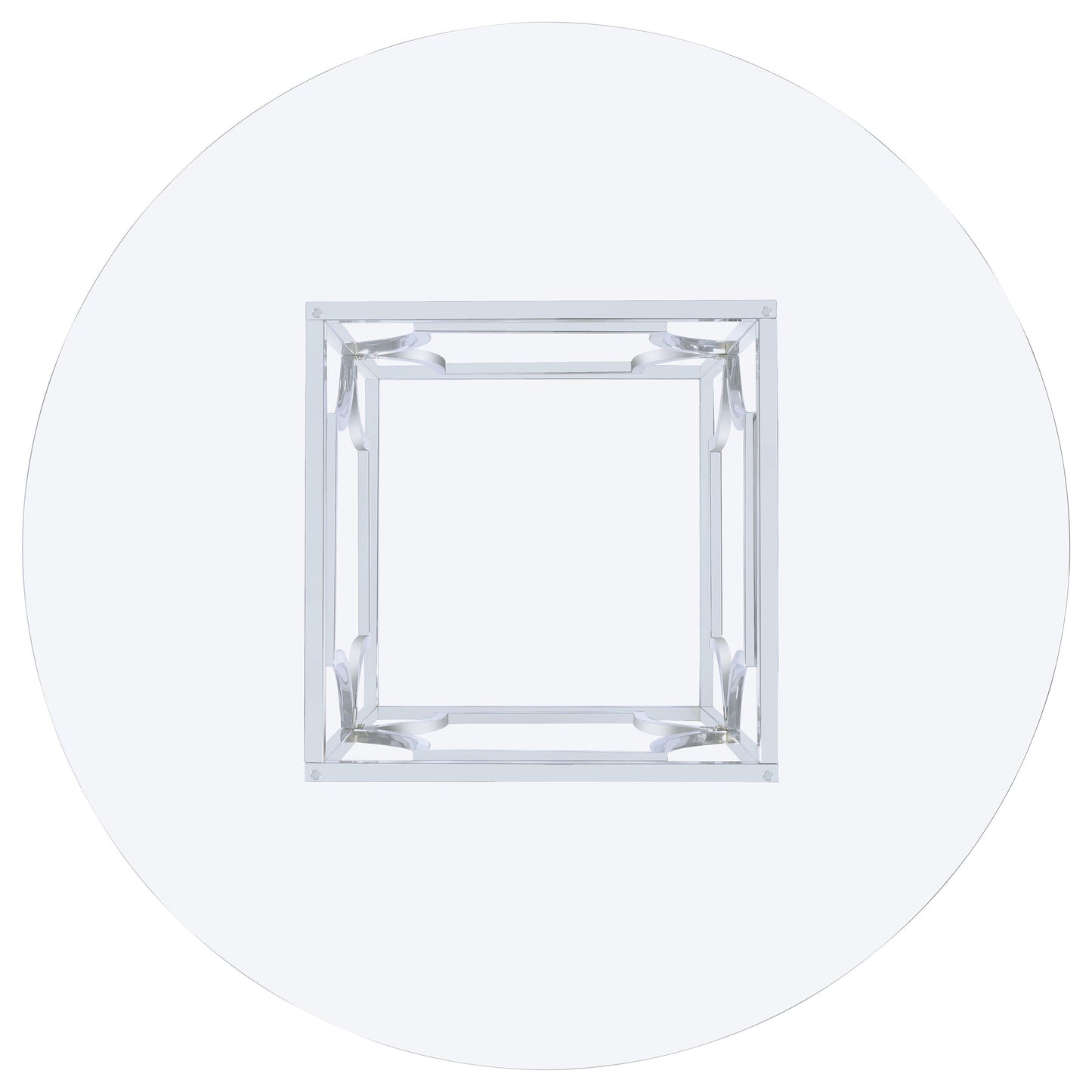 Mesa de comedor redonda Starlight de 54 pulgadas con tapa de vidrio y metal, color latón