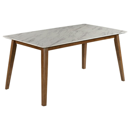 Juego de mesa de comedor rectangular Everett en nogal natural