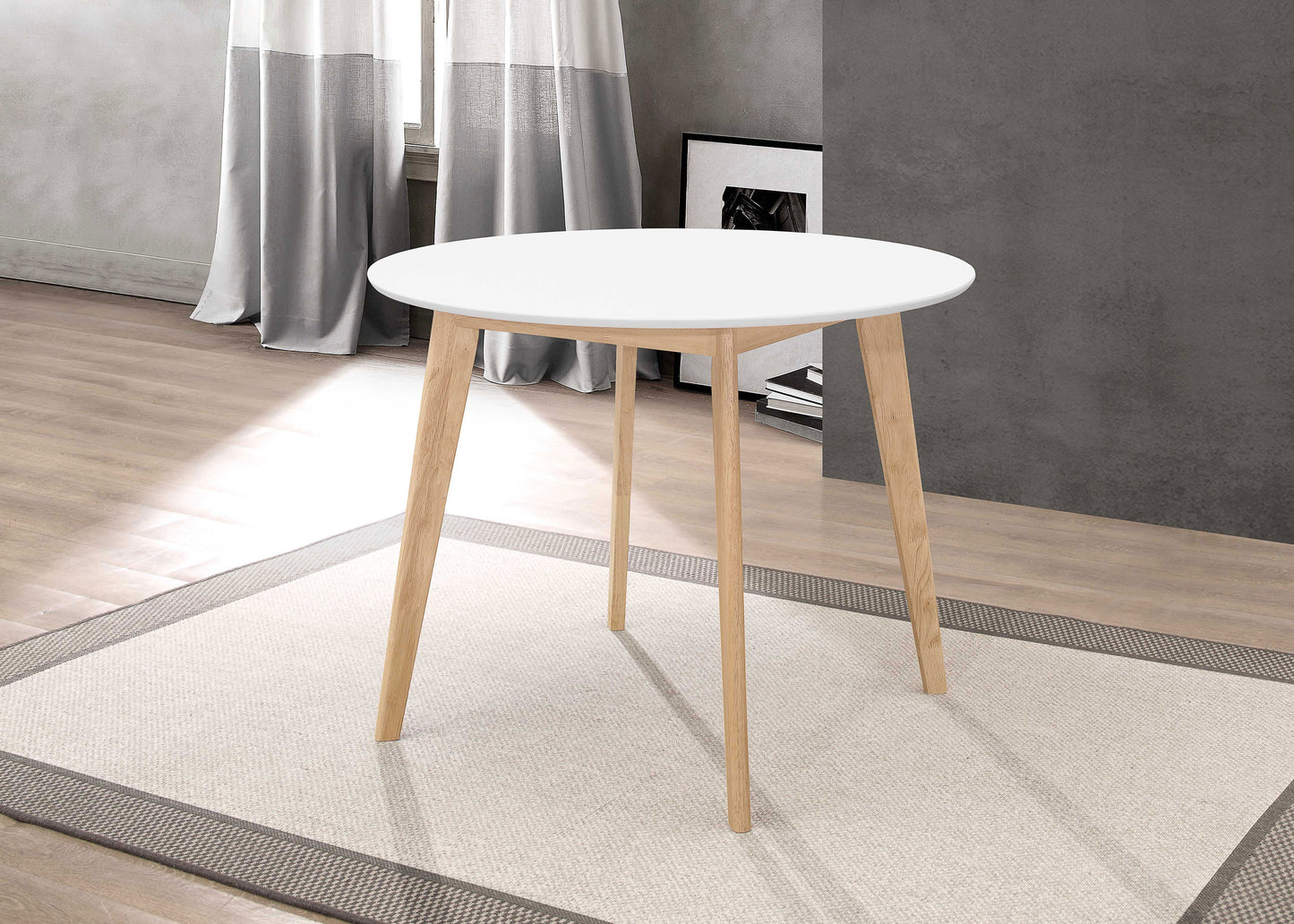 Mesa de comedor redonda Breckenridge de 40 pulgadas, color blanco mate