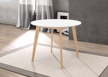 Mesa de comedor redonda Breckenridge de 40 pulgadas, color blanco mate