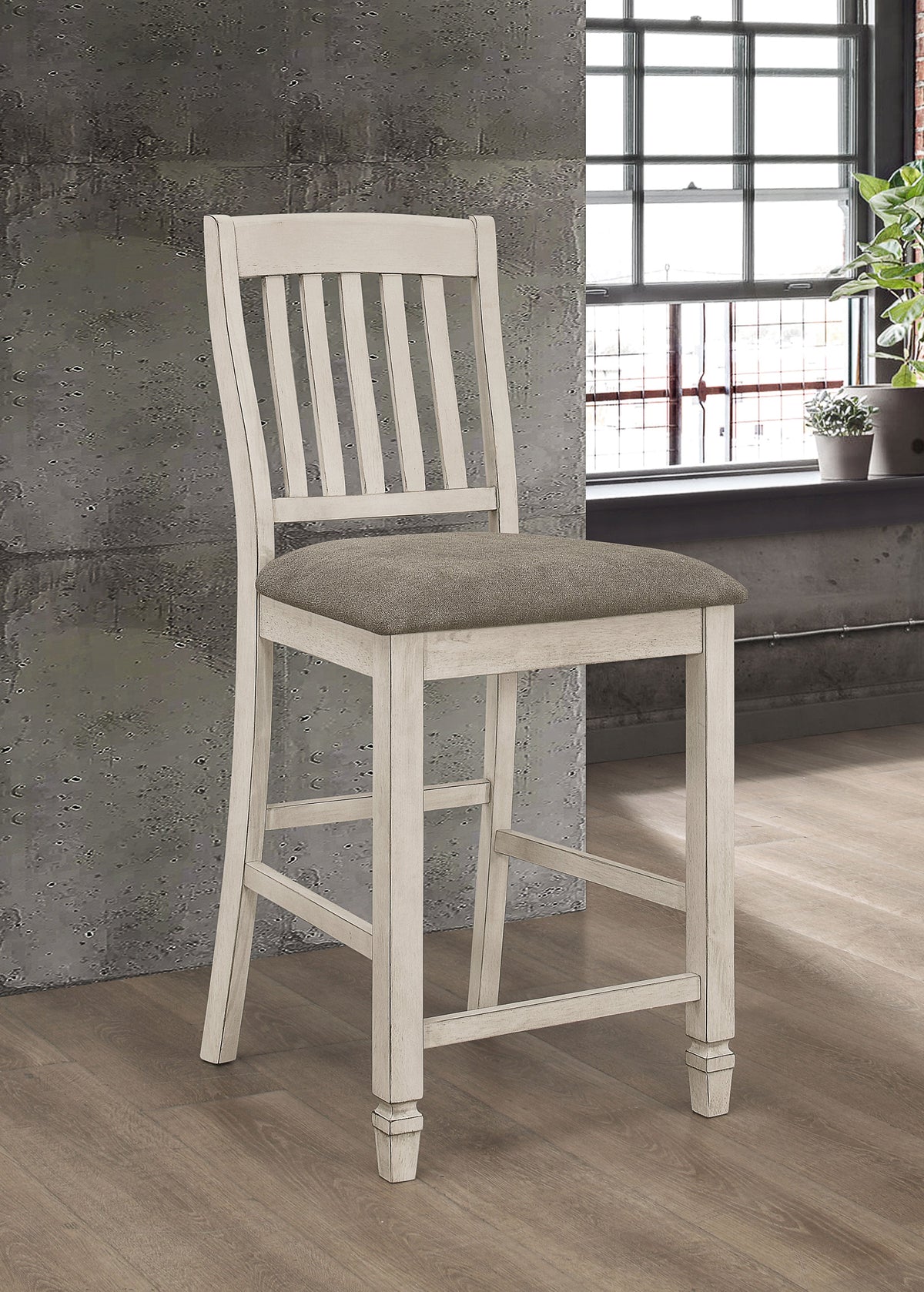 Silla de mostrador de madera Sarasota color crema rústico (juego de 2)
