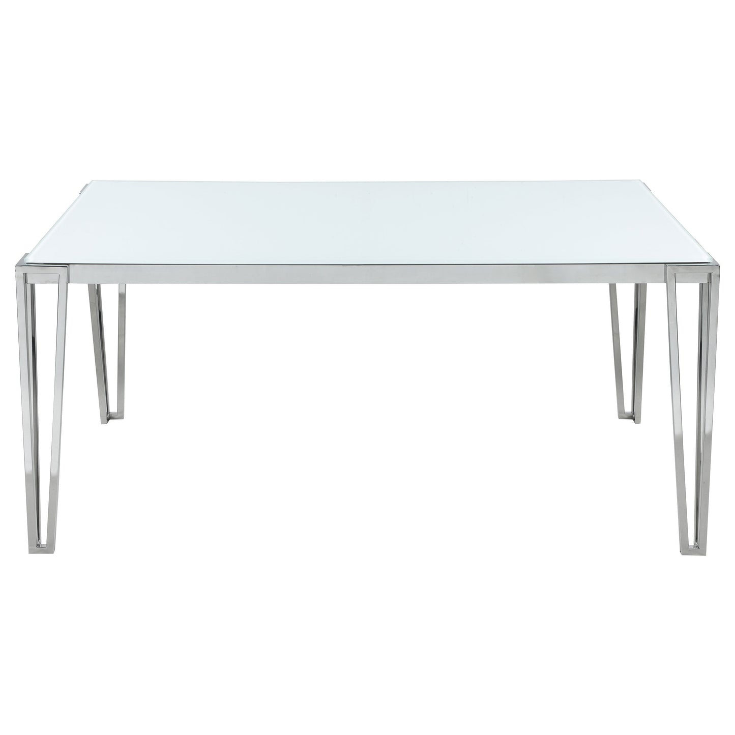 Pauline Rectangular 64-inch Glass Top Dining Table Chrome