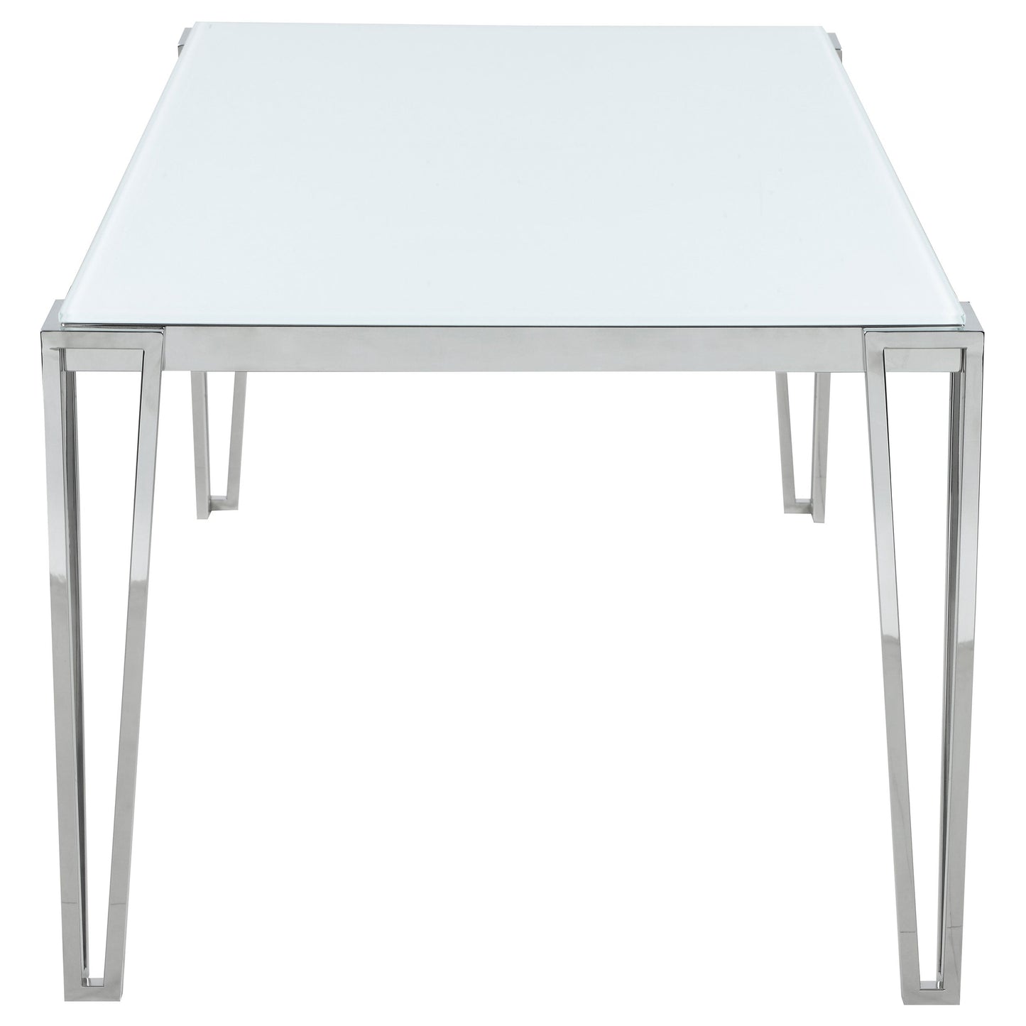 Pauline Rectangular 64-inch Glass Top Dining Table Chrome