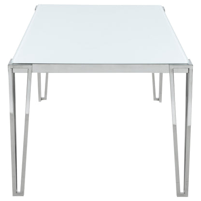 Pauline Rectangular 64-inch Glass Top Dining Table Chrome