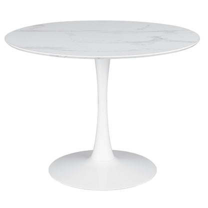 Arkell Round 30-inch Faux Marble Top Dining Table White