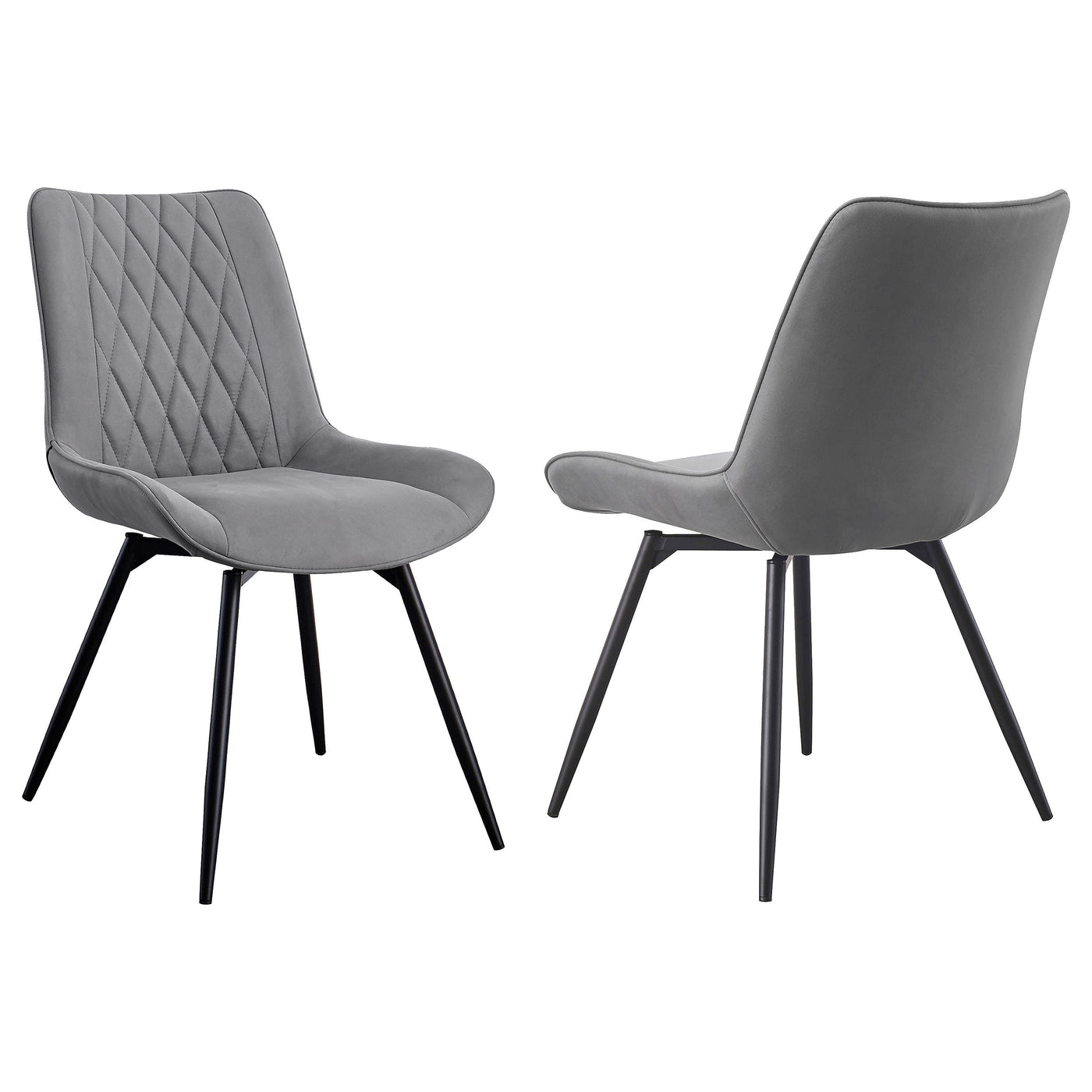 Silla de comedor giratoria tapizada Diggs gris (juego de 2)