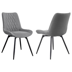 Silla de comedor giratoria tapizada Diggs gris (juego de 2)