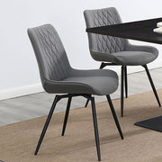 Silla de comedor giratoria tapizada Diggs gris (juego de 2)