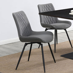 Silla de comedor giratoria tapizada Diggs gris (juego de 2)