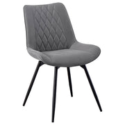 Silla de comedor giratoria tapizada Diggs gris (juego de 2)