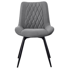 Silla de comedor giratoria tapizada Diggs gris (juego de 2)