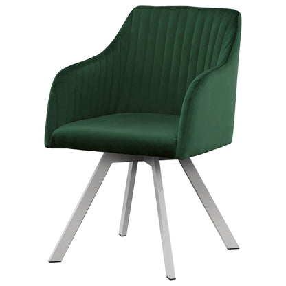 Arika Leatherette Upholstered Swivel Dining Arm Chair Black