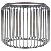 Mesa de comedor redonda de metal Veena con base cromada