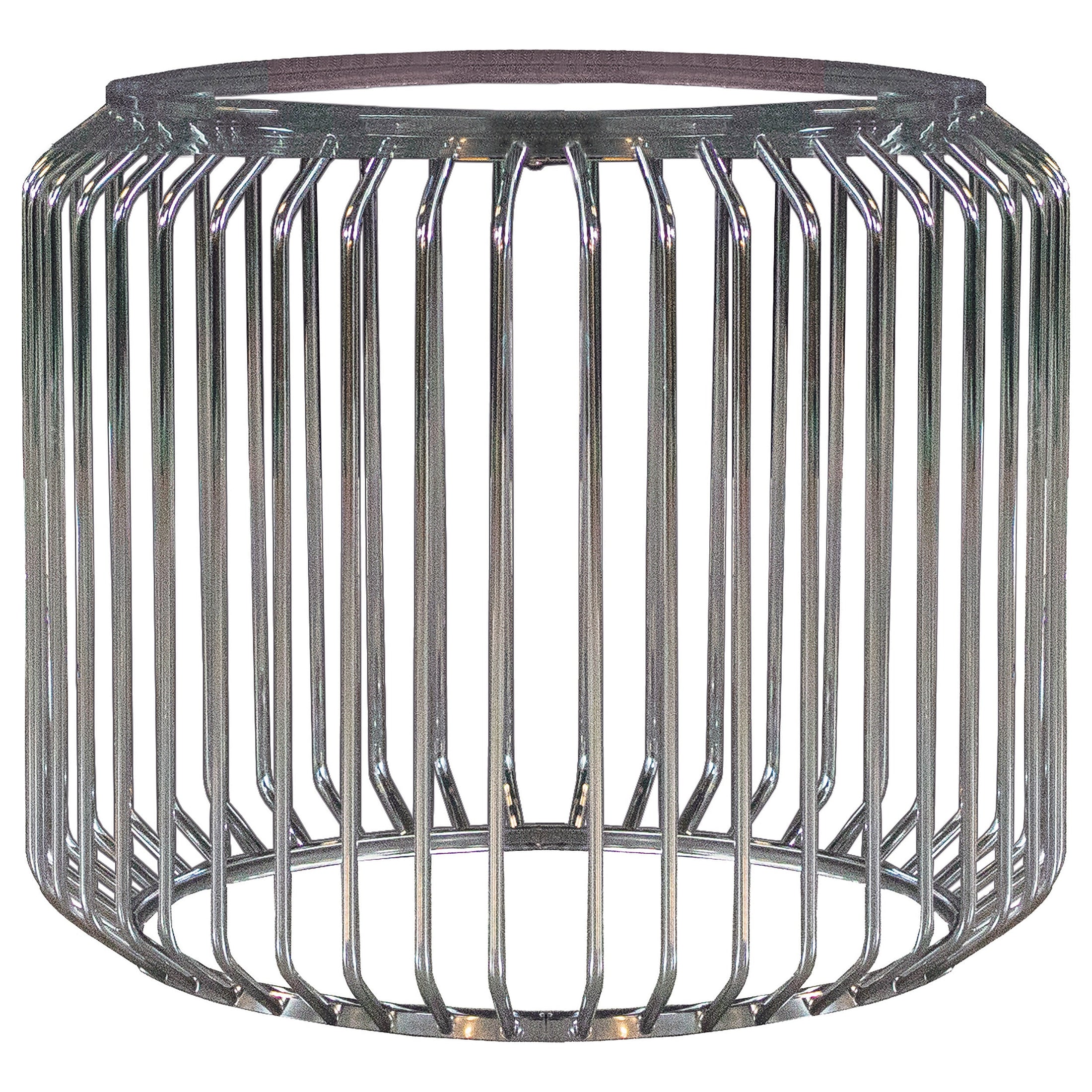 Mesa de comedor redonda de metal Veena con base cromada