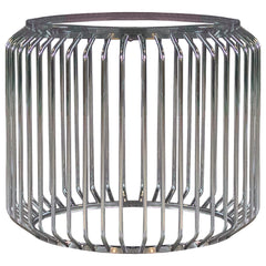 Mesa de comedor redonda de metal Veena con base cromada