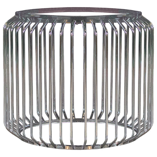 Mesa de comedor redonda de metal Veena con base cromada