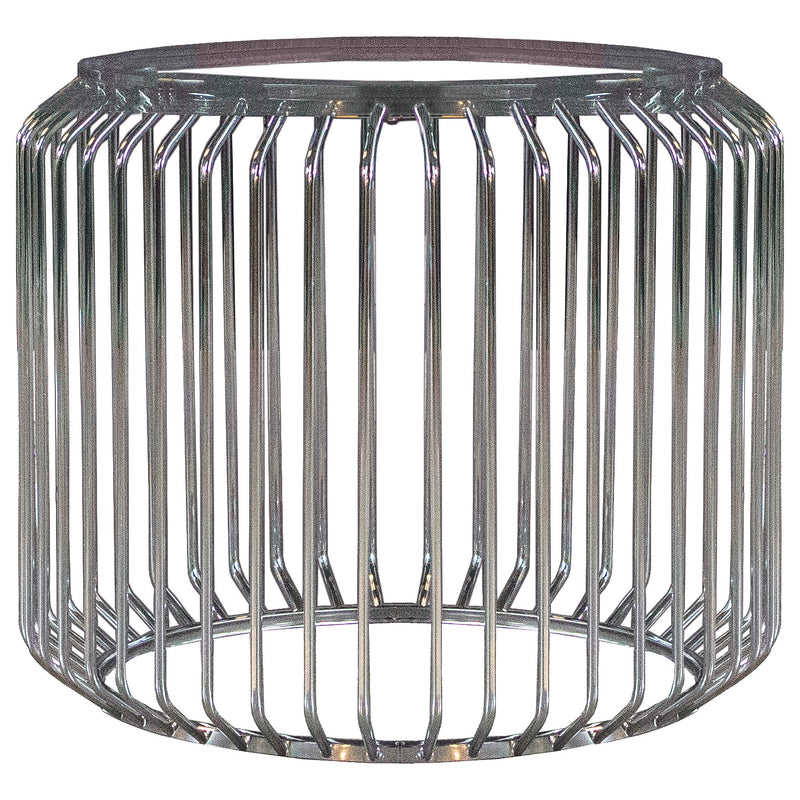 Mesa de comedor redonda de metal Veena con base cromada