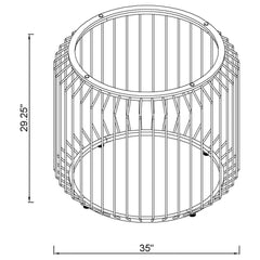 Mesa de comedor redonda de metal Veena con base cromada