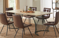 Mesa de comedor Altus de 80 pulgadas de madera compuesta de roble natural