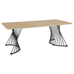 Mesa de comedor Altus de 80 pulgadas de madera compuesta de roble natural