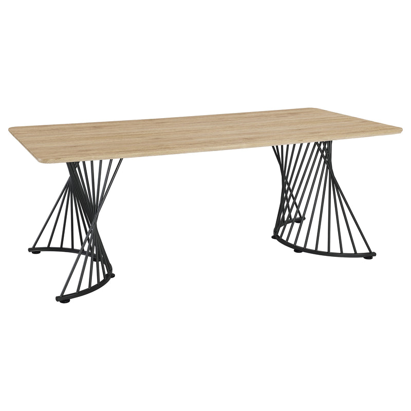 Mesa de comedor Altus de 80 pulgadas de madera compuesta de roble natural