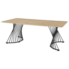 Mesa de comedor Altus de 80 pulgadas de madera compuesta de roble natural