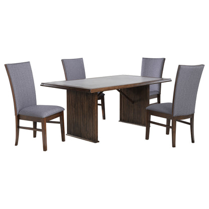 Juego de mesa de comedor rectangular Sherwood marrón