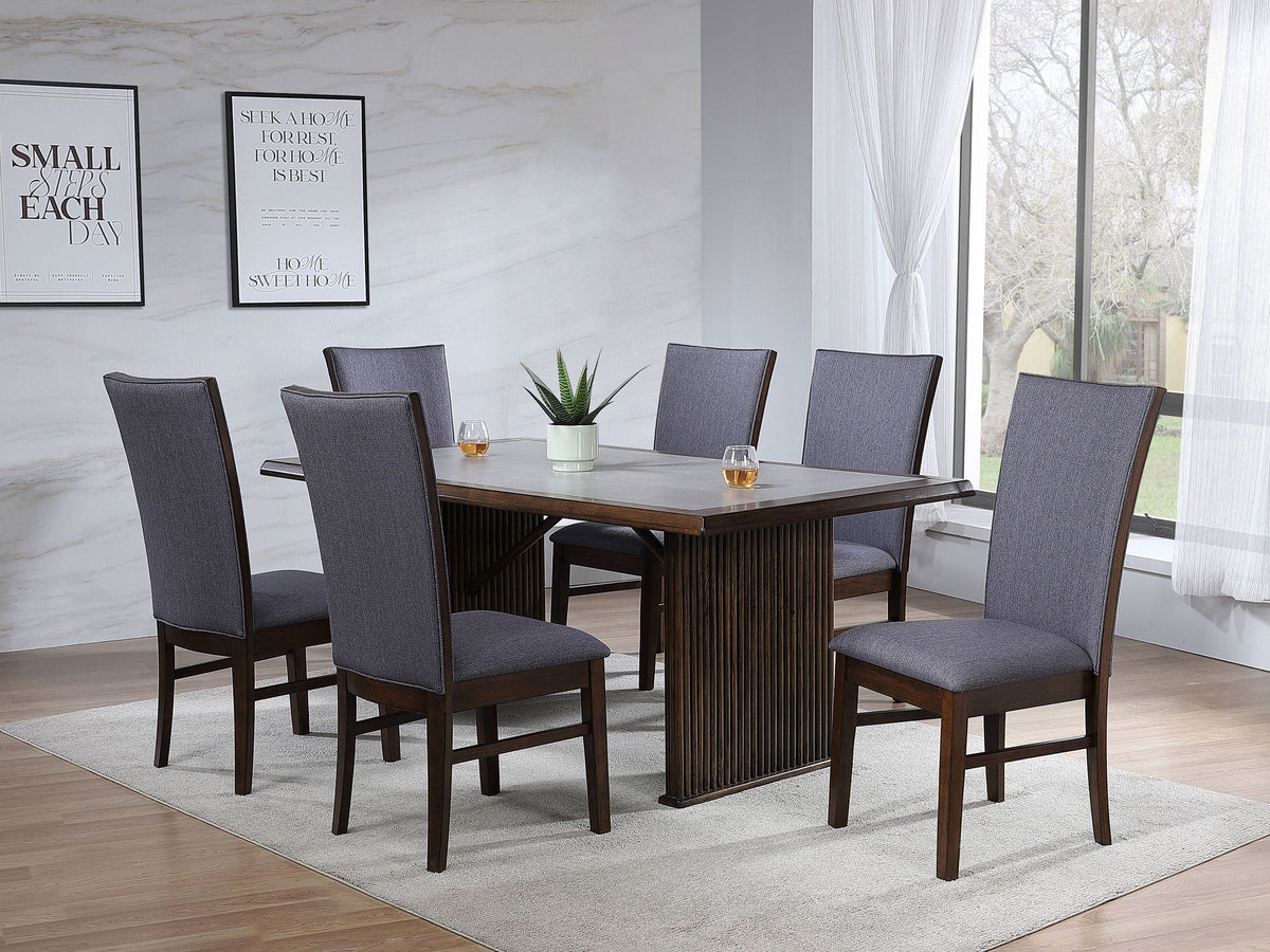Juego de mesa de comedor rectangular Sherwood marrón