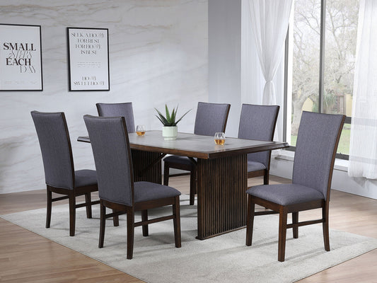 Sherwood Rectangular Dining Table Set Brown