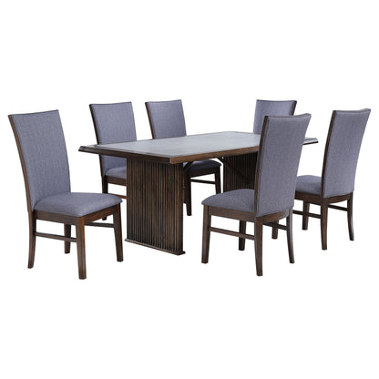 Juego de mesa de comedor rectangular Sherwood marrón